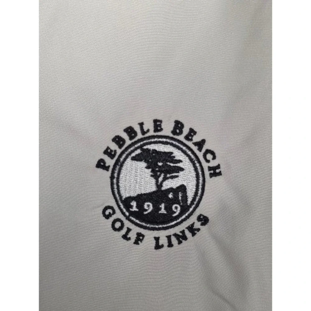 PGA Cutter Buck Mens WeatherTec Golf‎ Jacket Beige Pebble Beach Links Men Sz M